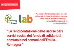 Webinar “La rendicontazione delle risorse per i  servizi sociali del fondo di solidarietà comunale  nei comuni dell’Emilia-Romagna