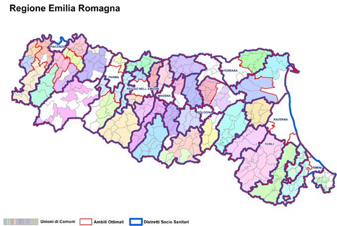 Immagini Cartina RER - archivio — Autonomie locali